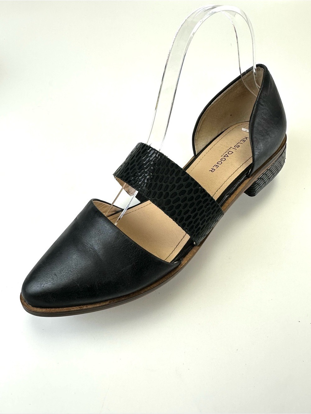 Kelsi Dagger Brooklyn Anthropologie Black Leather Heels 9.5 Contemporary